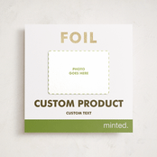 "Portrait Custom" - Foil-Pressed Holiday Photo Mount Cards in Charcoal by Minted Custom - Front