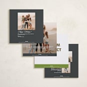 "Portrait Custom" - Foil-Pressed Holiday Photo Mount Cards in Charcoal by Minted Custom - Back of Card Options