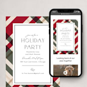 "Plaid Suit Holiday" - Party Invitations in Berry by Chris Griffith - More Ways to Customize
