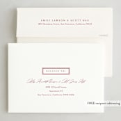 "Hampton Frame" - Party Invitations in Poinsettia by Amy Kross - FREE Recipient Addressing