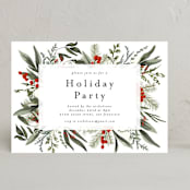 "Holiday Botanical" - Party Invitations in Holly Berry by Susan Moyal - Front