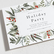 "Holiday Botanical" - Party Invitations in Holly Berry by Susan Moyal - Detail