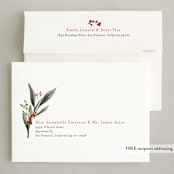 "Holiday Botanical" - Party Invitations in Holly Berry by Susan Moyal - FREE Recipient Addressing