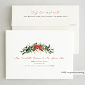"Festive Holiday" - Party Invitations in Holly Berry by Susan Moyal - FREE Recipient Addressing