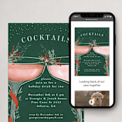 "Come For A Drink" - Party Invitations in Pine by Petra Kern - More Ways to Customize