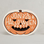 "Lantern" - Party Invitations in Pumpkin by Claudia Orengo - Front