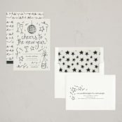 "New Year Cheer" - Party Invitations in Chalkboard by Kelly Watkins - Assembled