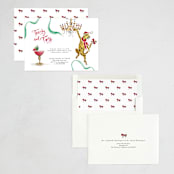 "Toasty and Tipsy" - Party Invitations in Scarlet by Jill Delavan - Assembled