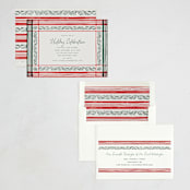 "Holiday Linen" - Party Invitations in Berry by Chris Griffith - Assembled