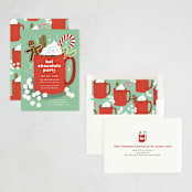 "Hot Chocolate" - Party Invitations in Pine by Alethea and Ruth - Assembled