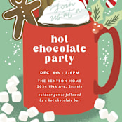 "Hot Chocolate" - Party Invitations in Pine by Alethea and Ruth - Detail