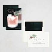 "Xmas Cocktails" - Party Invitations in Black Pine by Petra Kern - Assembled