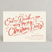 "Very Merry Party" - Party Invitations in Peppermint by Stephanie Hawkes - Front