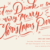 "Very Merry Party" - Party Invitations in Peppermint by Stephanie Hawkes - Detail