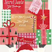"Secret Santa" - Party Invitations in Jolly by Sarah Knight - Detail