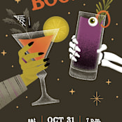 "Come for the Boos" - Party Invitations in Fudge by Renee Christensen - Detail