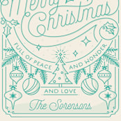 "Merry Little Lines" - Holiday Cards in Wintergreen by GeekInk Design - Detail
