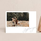 "In Pencil" - Holiday Cards in Plum by Adelyn T. - Front