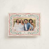 "Scalloped Edge Holiday" - Holiday Cards in Scarlet by Chris Griffith - Front