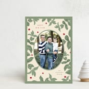 "Holiday Vines" - Holiday Cards in Sage by Anne Ciotola - Front