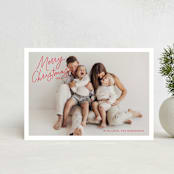 "Angled Merry Christmas" - Holiday Cards in Holly Berry by Kristen Magee - Front