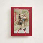 "Joy Border" - Holiday Cards in Poinsettia by Brianne Larsen - Front