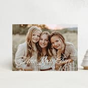 "Blessing Script" - Holiday Cards in Frost by Laura Hankins - Front