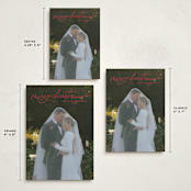 "Merry Christmas Script" - Holiday Cards in Holly Berry by Kristen Magee - Formats Available