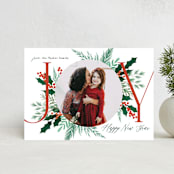 "Joy Pic" - Holiday Cards in Berry by Alethea and Ruth - Front