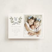 "Holly Monogram" - Holiday Cards in Blue Spruce by Wildfield Paper Co - Front