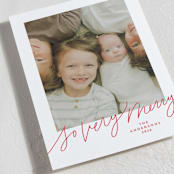 "So Very Merry Script" - Holiday Cards in Santa Suit by Kristen Magee - Detail