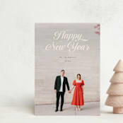 "Ribbon" - Holiday Cards in Champagne by Morgan Kendall - Front
