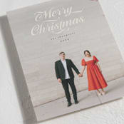 "Ribbon" - Holiday Cards in Champagne by Morgan Kendall - Detail