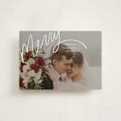"Merry Hand Lettered Script" - Holiday Cards in Wedding Cake by Becky Nimoy - Front