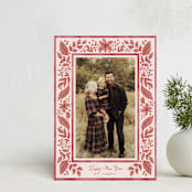 "Boho Holiday" - Holiday Cards in Berry by Chris Griffith - Front