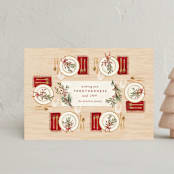 "Around the Table" - Holiday Cards in Holly Berry by Jamie Alexander - Front