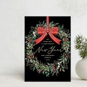 "Festive Holiday" - Holiday Cards in Holly Berry by Susan Moyal - Front