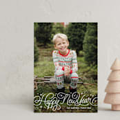 "Christmas Scripts" - Holiday Cards in Snow by Kristen Smith - Front