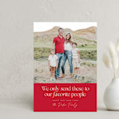 "Favorite People" - Holiday Cards in Poinsettia by Robert and Stella - Front