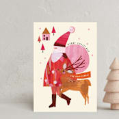 "Delivery" - Holiday Cards in Berry by Sarah Knight - Front