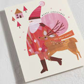 "Delivery" - Holiday Cards in Berry by Sarah Knight - Detail