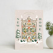 "New Home Holiday House" - Holiday Cards in Eggnog by Jackie Crawford - Front
