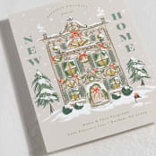 "New Home Holiday House" - Holiday Cards in Eggnog by Jackie Crawford - Detail