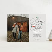 "Decking New Halls" - Holiday Cards in Stone by Everett Paper Goods - Front