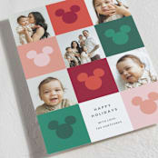 "Vibrant Disney Mickey" - Holiday Cards in Cranberry by Ellen Schlegelmilch - Detail