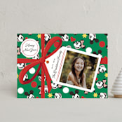 "Disney's Mickey & Minnie Gift Box" - Holiday Cards in Wreath by Becky Nimoy - Front