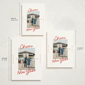 "A Simple Cheers" - Holiday Cards in Holly Berry by Abbigail Lim - Formats Available