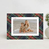 "Christmas tartan" - Holiday Cards in Flannel by Wildfield Paper Co - Front