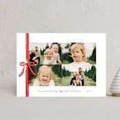"Dotted Ribbon" - Holiday Cards in Candied Apple by Olivia Raufman - Front