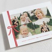 "Dotted Ribbon" - Holiday Cards in Candied Apple by Olivia Raufman - Detail